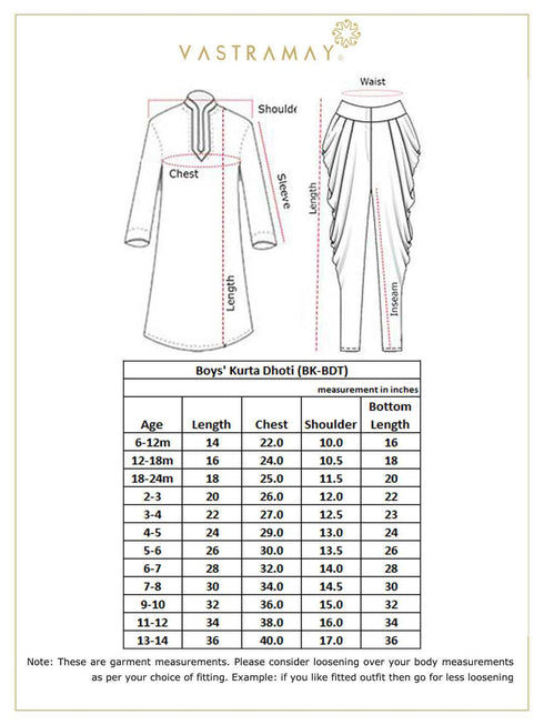 Boy's Cream Cotton Kurta Dhoti and Dupatta Set